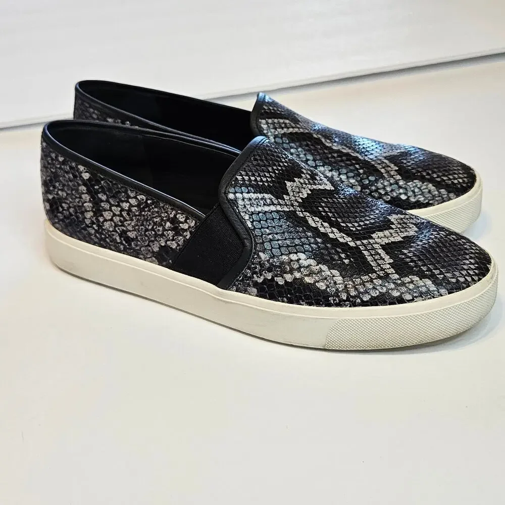 Vince Blair Snake Print‎ Platform Sneakers Granite Women's 7.5